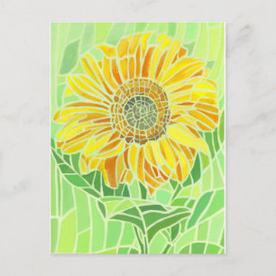 Zonnebloemmozaïek ontwerp briefkaart