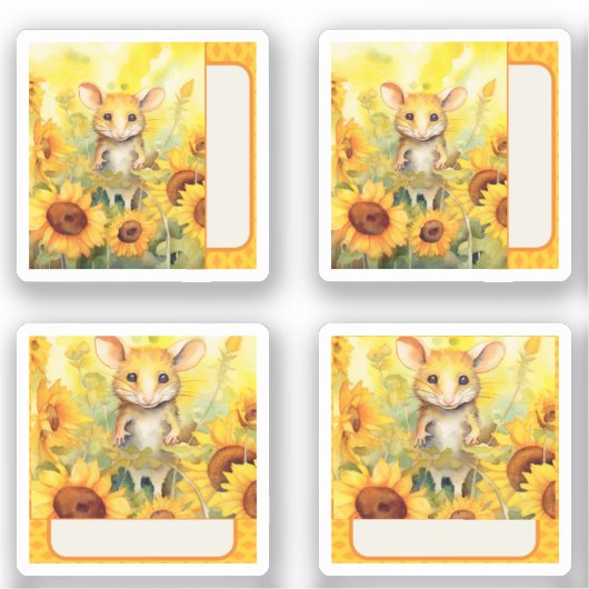 Zonnebloemmuis Sticker (Voorkant)