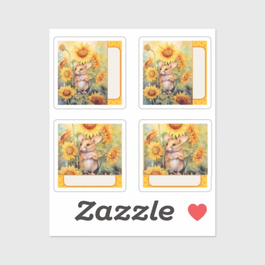 Zonnebloemmuis Sticker (Vel)