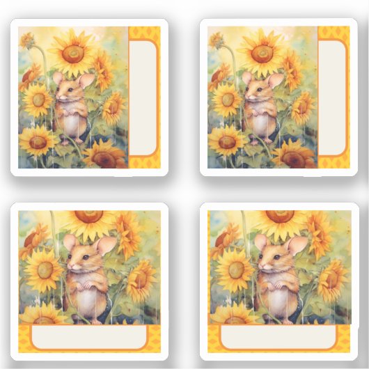 Zonnebloemmuis Sticker (Voorkant)