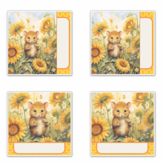 Zonnebloemmuis Sticker (Voorkant)