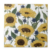 Zonnebloemnaadloos patroon tegeltje (Voorkant)