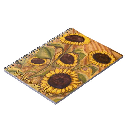 Zonnebloemnotebook, aangepast strak dagboek notitieboek (Linkerzijde)