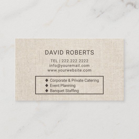 Zonnebloemocatering en bruiloft visitekaartje (Achterkant)