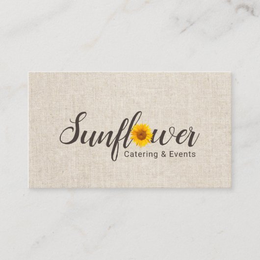 Zonnebloemocatering en bruiloft visitekaartje (Voorkant)