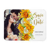 Zonnebloemofoto's Weddenschap Save the Date Magnet Magneet (Horizontaal)