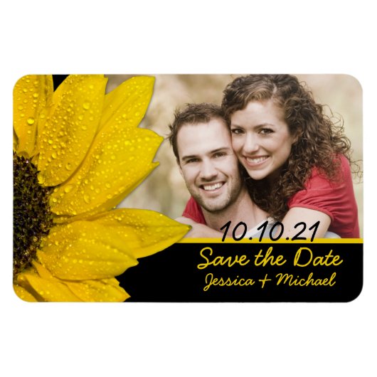 Zonnebloemofoto's Weddenschap Save the Date Magnet Magneet (Horizontaal)
