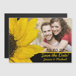 Zonnebloemofoto's Weddenschap Save the Date Magnet Magnetische Uitnodiging