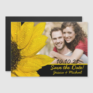 Zonnebloemofoto's Weddenschap Save the Date Magnet Magnetische Uitnodiging