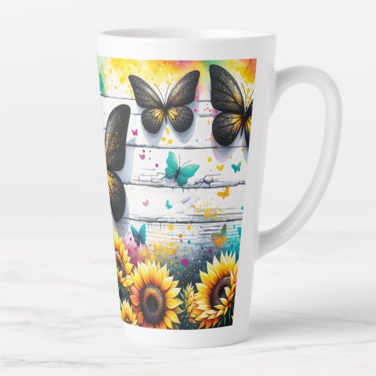 Zonnebloemogenheid Latte Mok (Rechts)