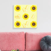 zonnebloemolie canvas afdruk (Insitu (Woonkamer))