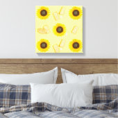zonnebloemolie canvas afdruk (Insitu (Slaapkamer))