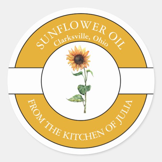 Zonnebloemolie Etiket (Voorkant)