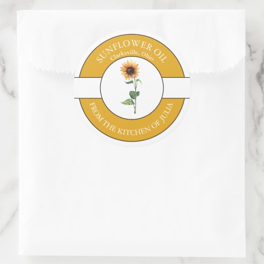 Zonnebloemolie Etiket (Tas)