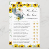 Zonnebloemolifant zei dat ze zei dat ze het spel m (Voorkant / Achterkant)