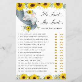 Zonnebloemolifant zei dat ze zei dat ze het spel m