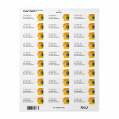 Zonnebloemontwerp Etiket (Full Sheet)