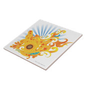 Zonnebloemontwerp Tegeltje (Zijkant)