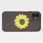 Zonnebloemontwerp "Textured look" iPhone 5 Hoesje (Achterkant (horizontaal))