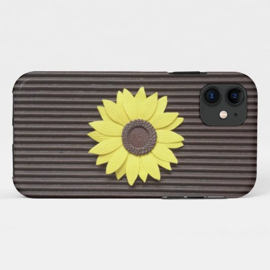 Zonnebloemontwerp "Textured look" iPhone 5 Hoesje (Achterkant (horizontaal))