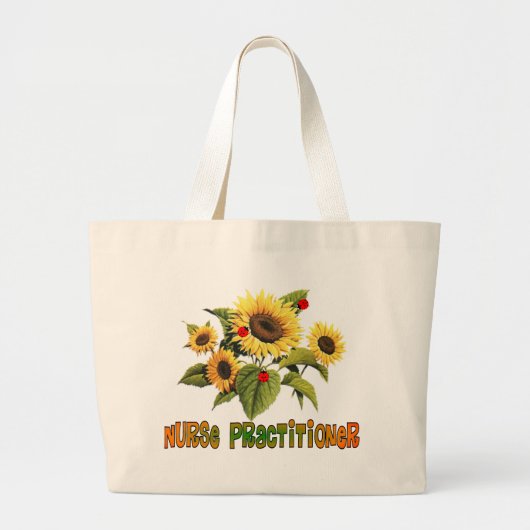 Zonnebloemontwerpcadeautjes voor verpleegkundigen grote tote bag (Voorkant)