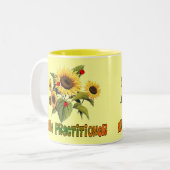 Zonnebloemontwerpcadeautjes voor verpleegkundigen tweekleurige koffiemok (Voorkant links)