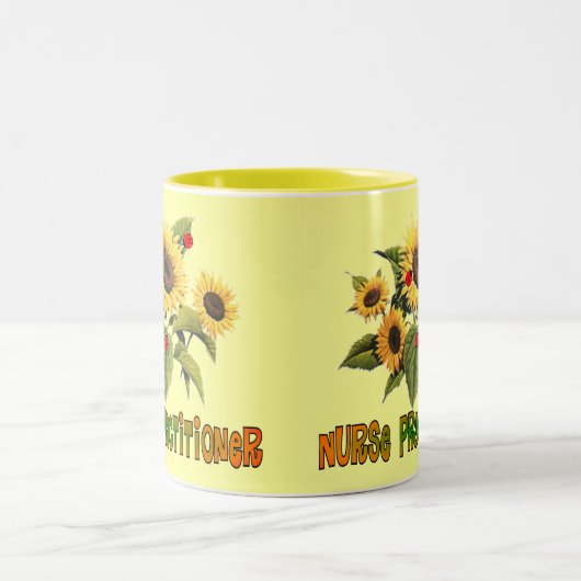 Zonnebloemontwerpcadeautjes voor verpleegkundigen tweekleurige koffiemok (Center)
