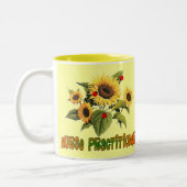 Zonnebloemontwerpcadeautjes voor verpleegkundigen tweekleurige koffiemok (Links)
