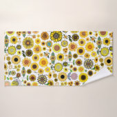 Zonnebloemontwerper voor handdoekhanddoeken badhanddoek (Badhanddoek)