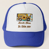  zonnebloemotor. Harris - Walz. blauwwit Trucker Pet (Voorkant)