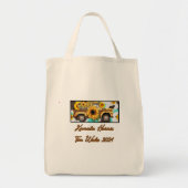 zonnebloemotor. Harris - Walz. Bruin Tote Bag (Voorkant)