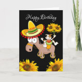 Zonnebloempaarden Floral Folded Wenskaart Kaart (Voorkant)