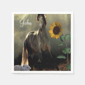 Zonnebloempaardpapier Napkins Servet (Voorkant)