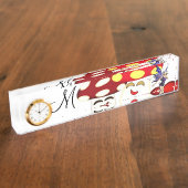 Zonnebloempaddenstoel Luchtkleurige desk Naambordje (Zijkant)