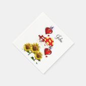 Zonnebloempaddenstoelpapier Servet (Hoek)