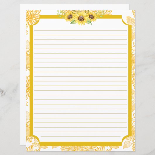 Zonnebloempapier (Voorkant / Achterkant)