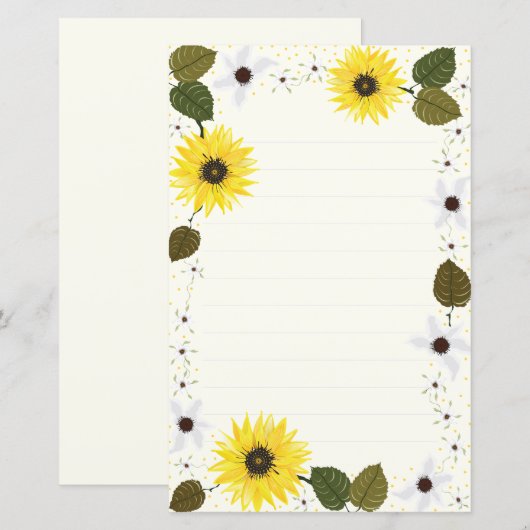 Zonnebloempapier (Voorkant / Achterkant)