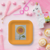 Zonnebloempapier Bord van Oranje  (Feest)