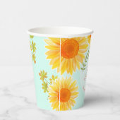 Zonnebloempapier cup papieren bekers (Rechts)
