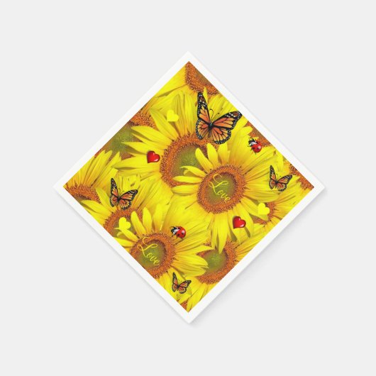 Zonnebloempapier Napels Servet (Hoek)