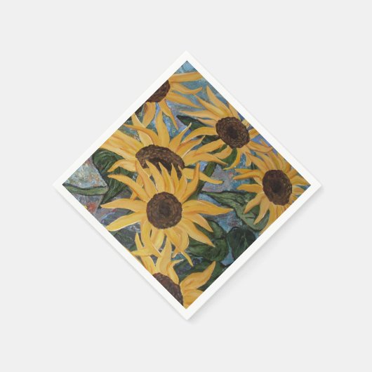 Zonnebloempapier Napels Servetten (Hoek)