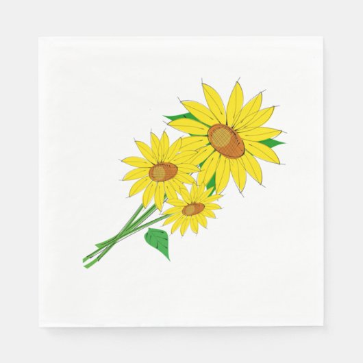Zonnebloempapier Napkins Servet (Voorkant)