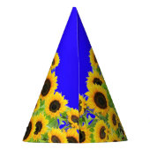 Zonnebloempapierpartij Pet Oekraïense vlagkleuren Feesthoedjes (Achterkant)