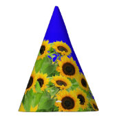 Zonnebloempapierpartij Pet Oekraïense vlagkleuren Feesthoedjes (Rechts)