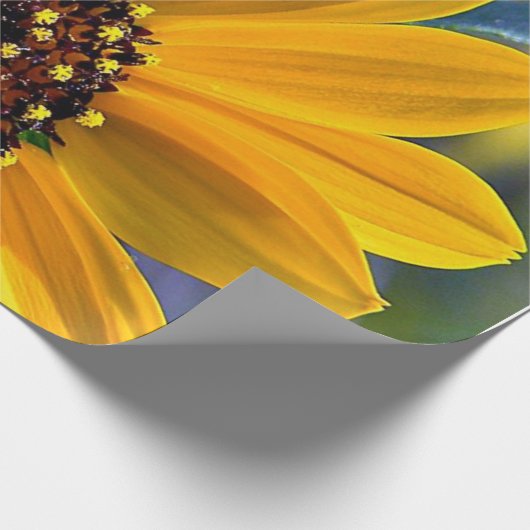 Zonnebloemparelmatte ompakken papier (Hoek)