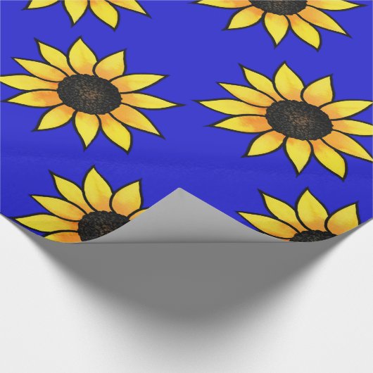 Zonnebloempatroon 3 cadeaupapier (Hoek)