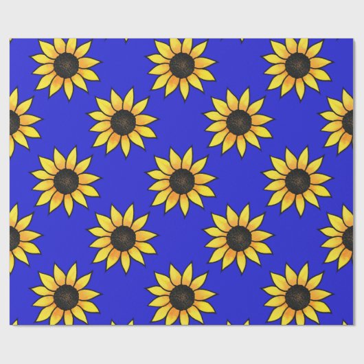 Zonnebloempatroon 3 cadeaupapier (Vlak)