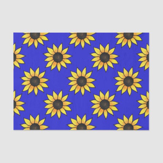 Zonnebloempatroon 3 tissuepapier (Voorkant)