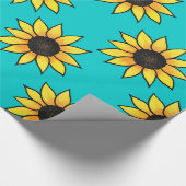 Zonnebloempatroon 4 cadeaupapier (Hoek)