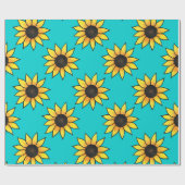 Zonnebloempatroon 4 cadeaupapier (Vlak)